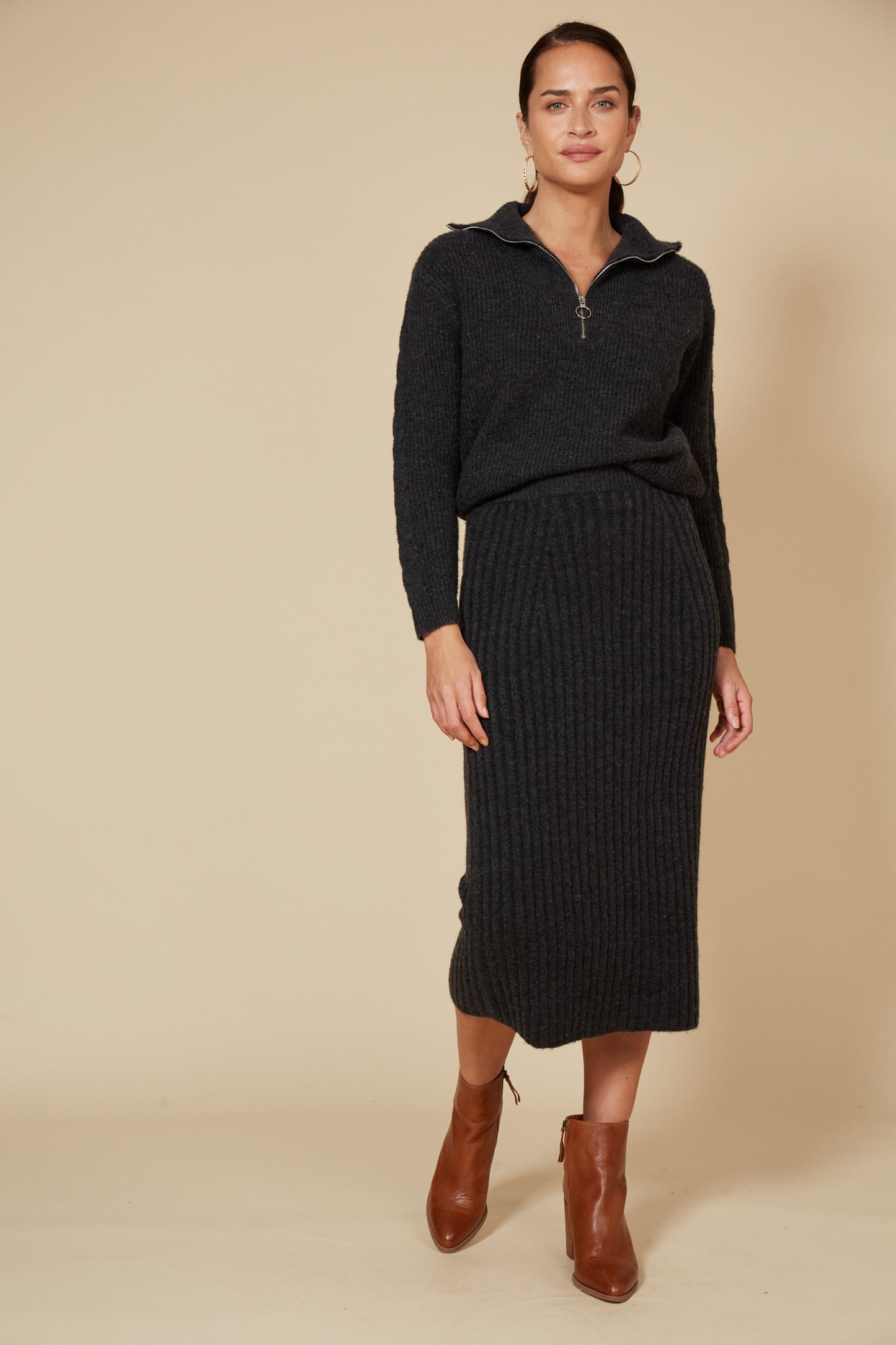Kinsella Knit Skirt - Fossil