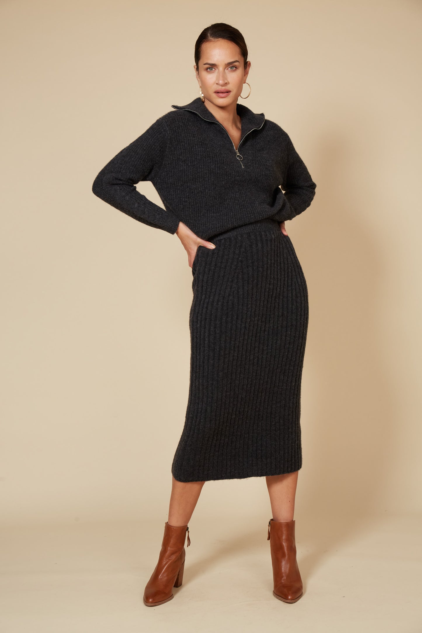 Kinsella Knit Skirt - Fossil
