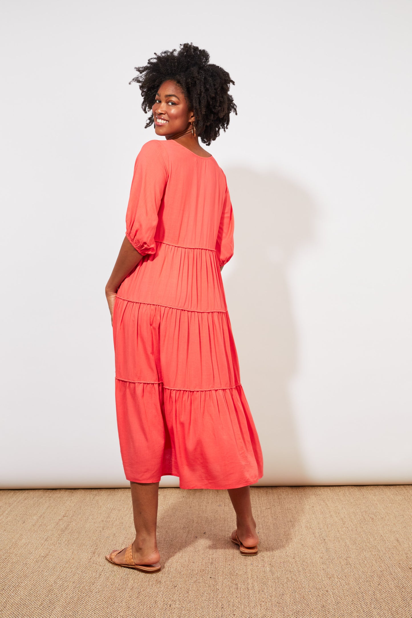 Tropicana Tiered Maxi - Coral