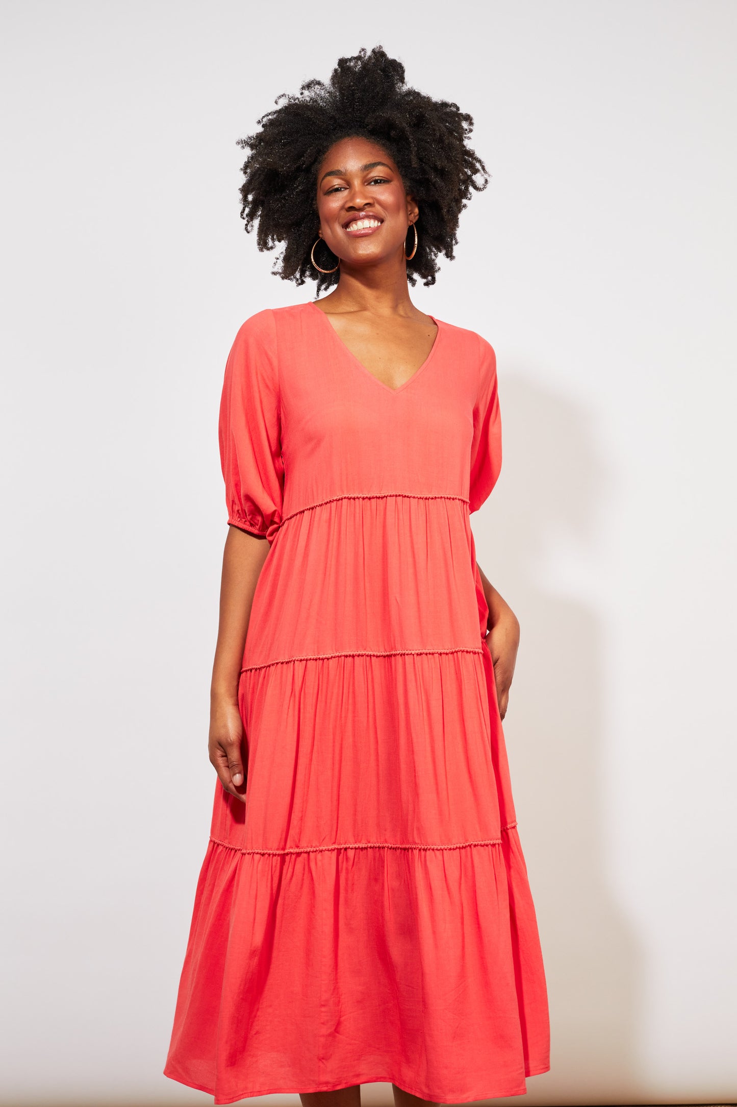 Tropicana Tiered Maxi - Coral