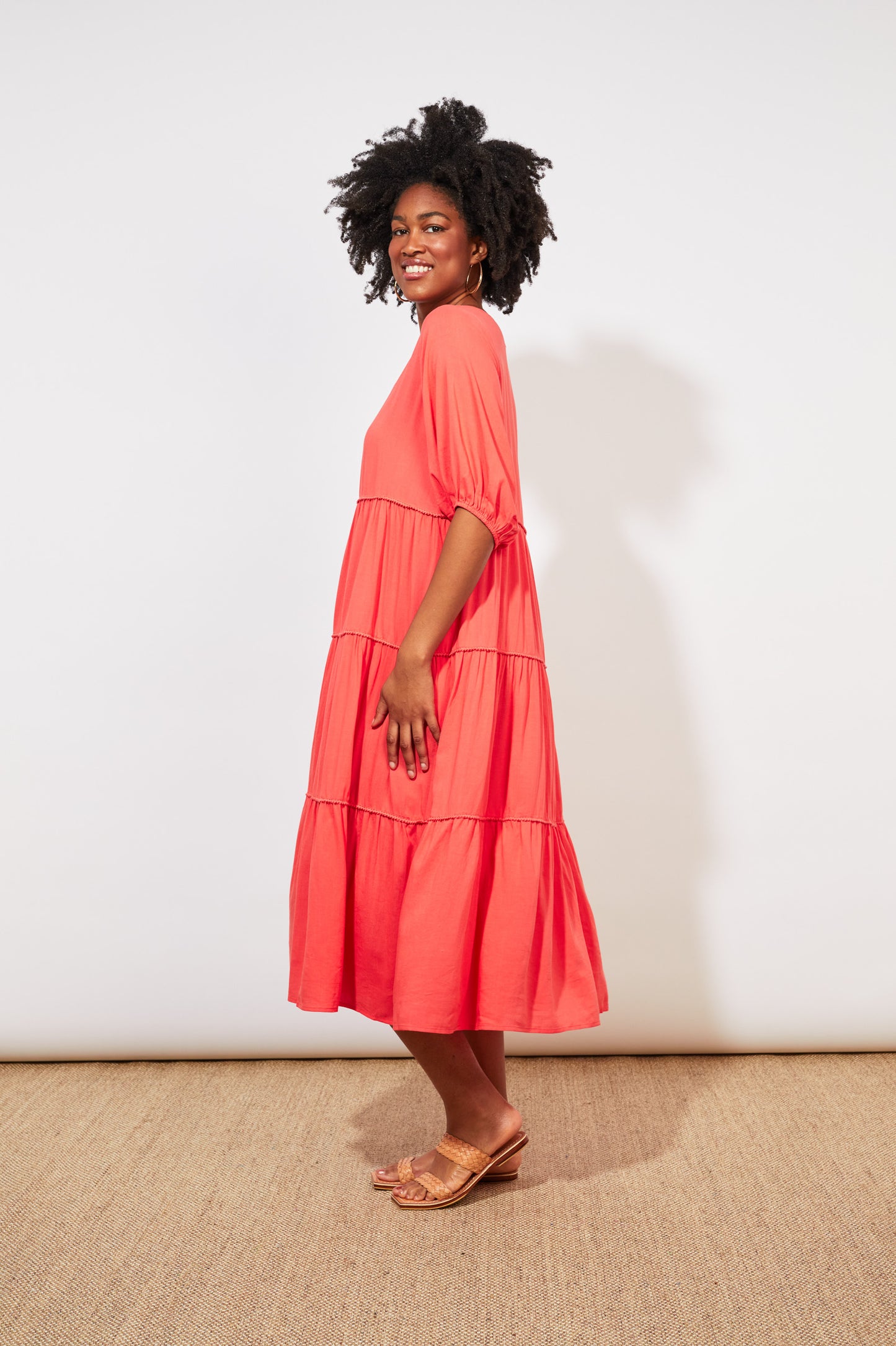 Tropicana Tiered Maxi - Coral