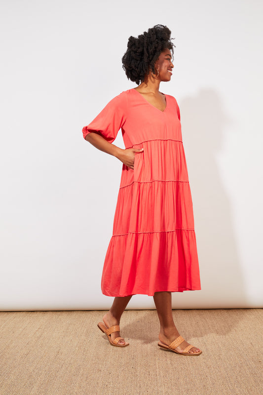 Tropicana Tiered Maxi - Coral