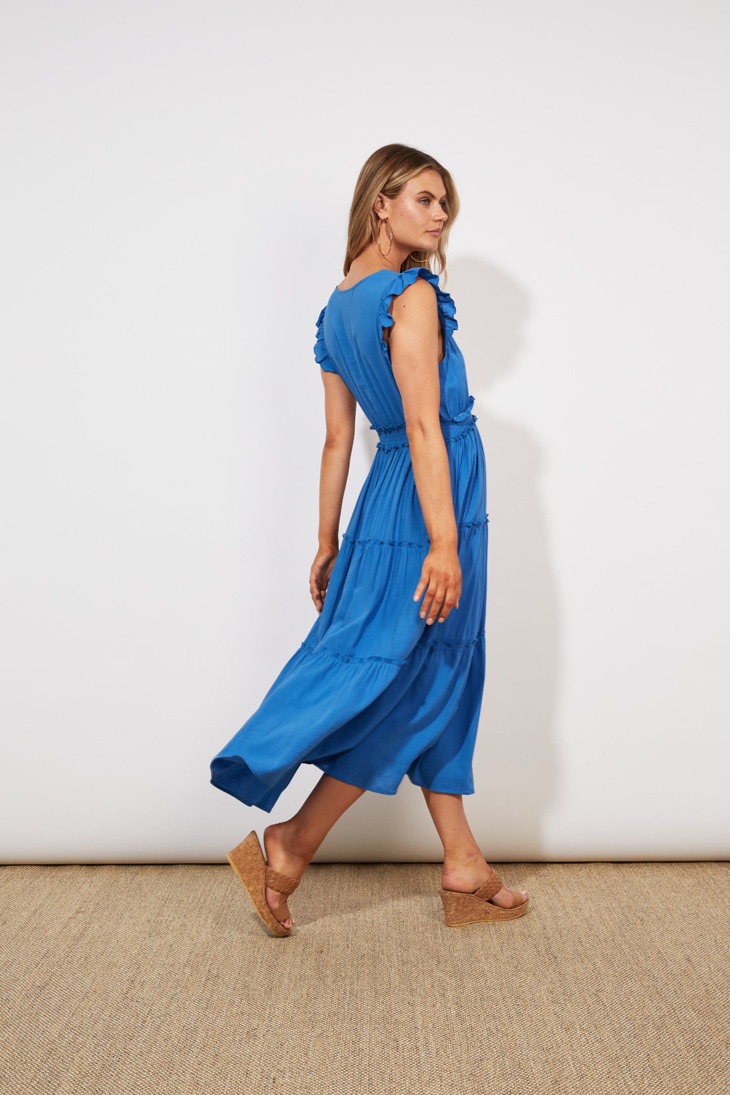 Tanna Frill Dress - Cobalt
