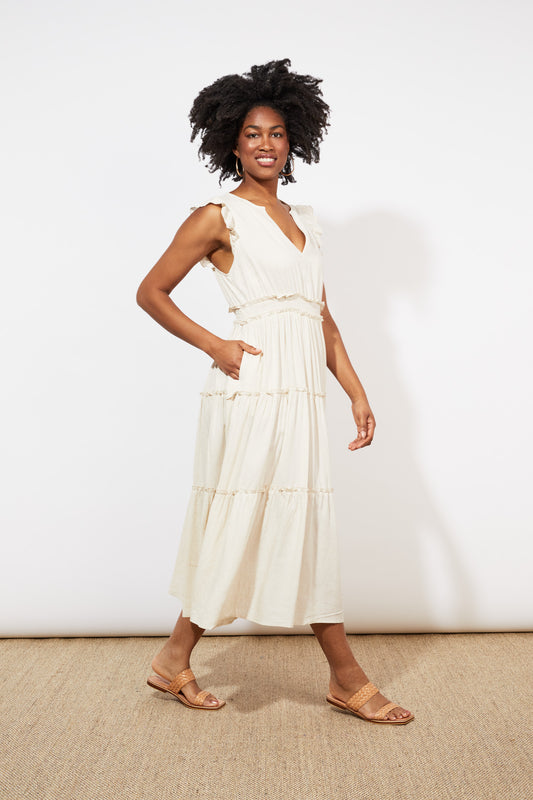 Tanna Frill Dress - Sand