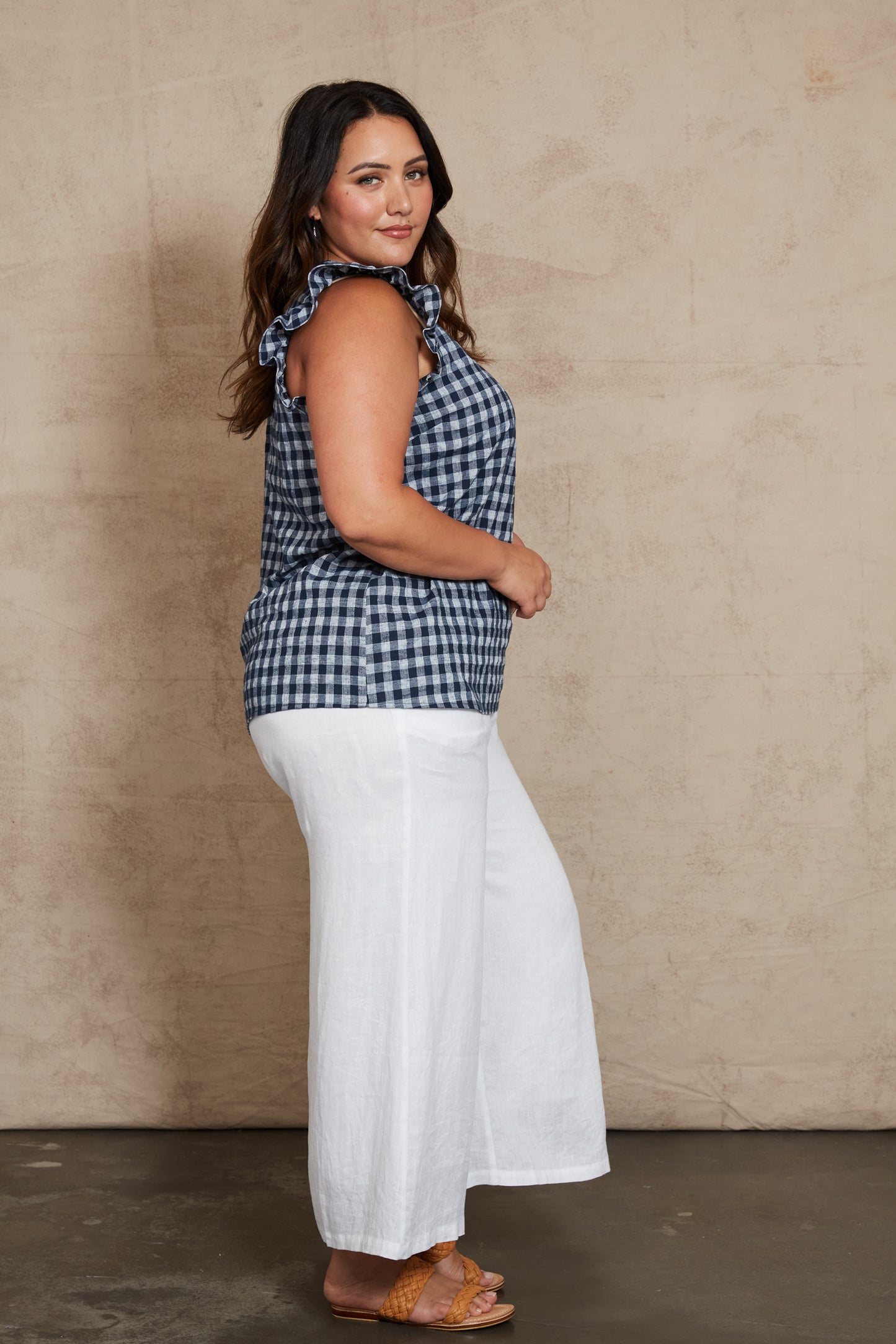 Mimosa Frill Top - Indigo