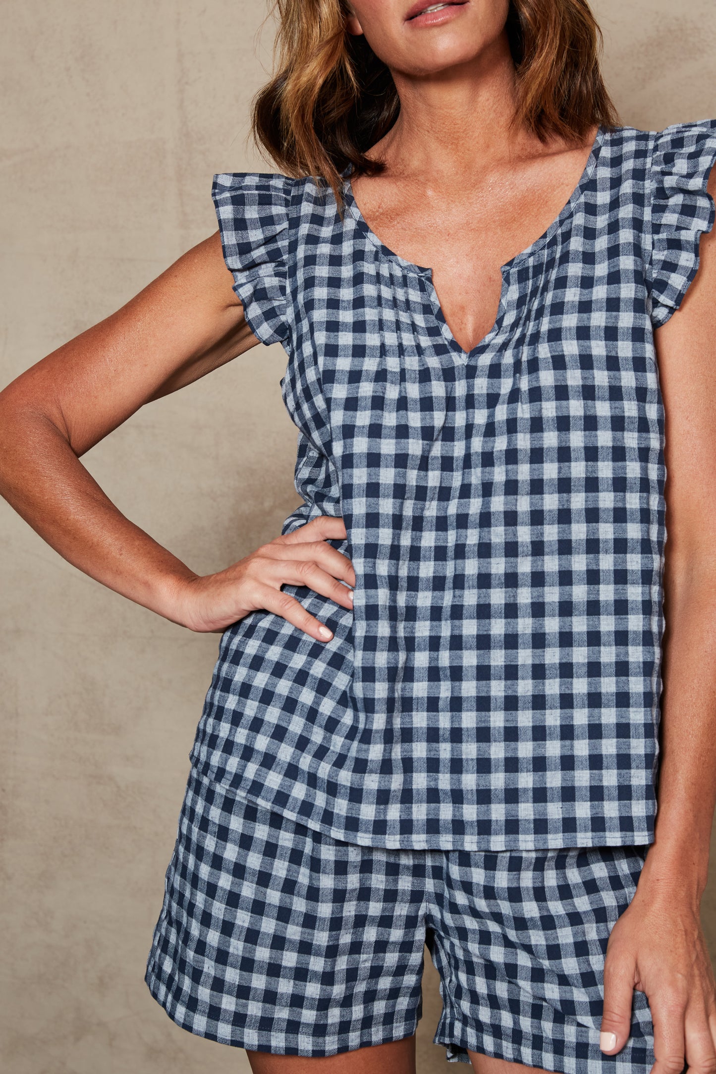 Mimosa Frill Top - Indigo