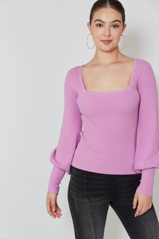 Twiggy Knit Top - Lilac