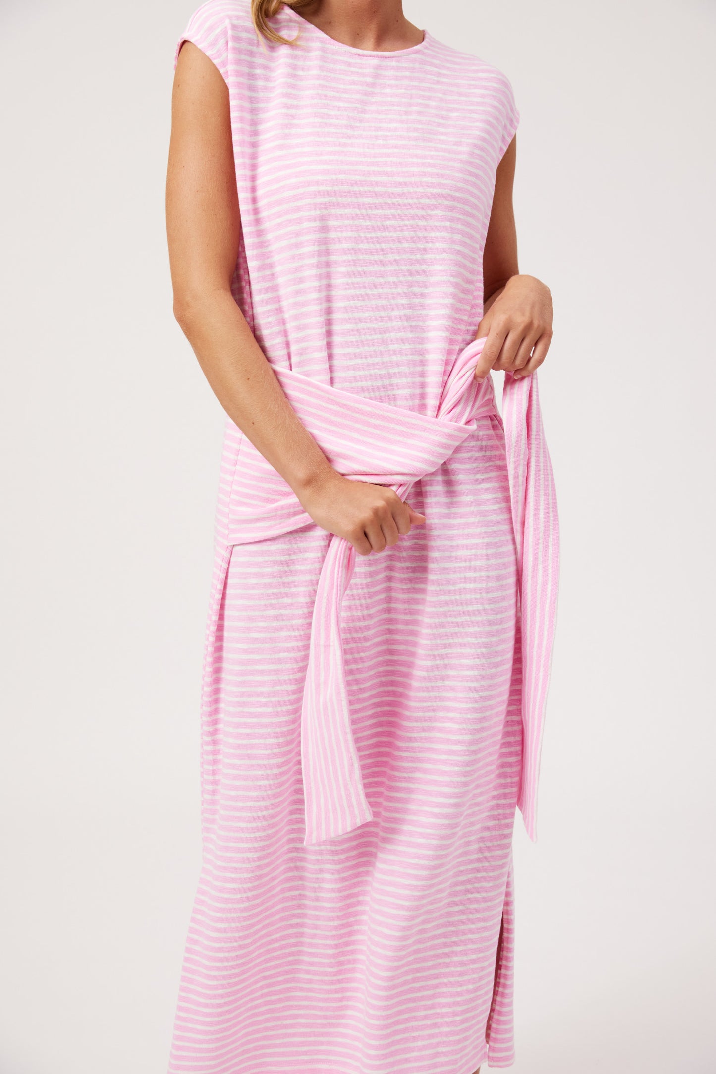 Tropea Stripe Dress - Pink